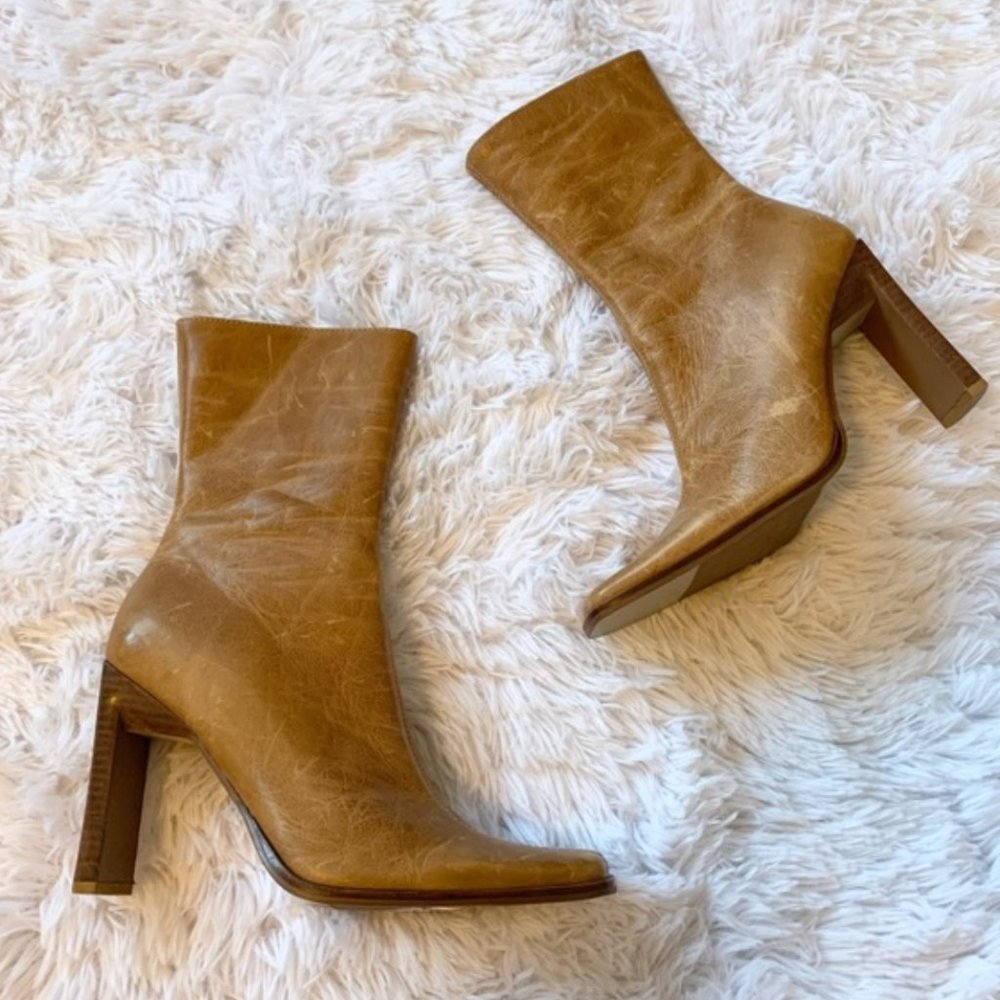 Steve Madden Y2K Jezelle Mid Calf Boots Tan Sz 5.5
